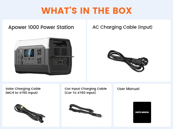 CTOLITY XP1000 1800W Portable Solar Generator Power Station 1024WH Lifepo4 Battery Camping Charging Outdoor Laptop Phones RV