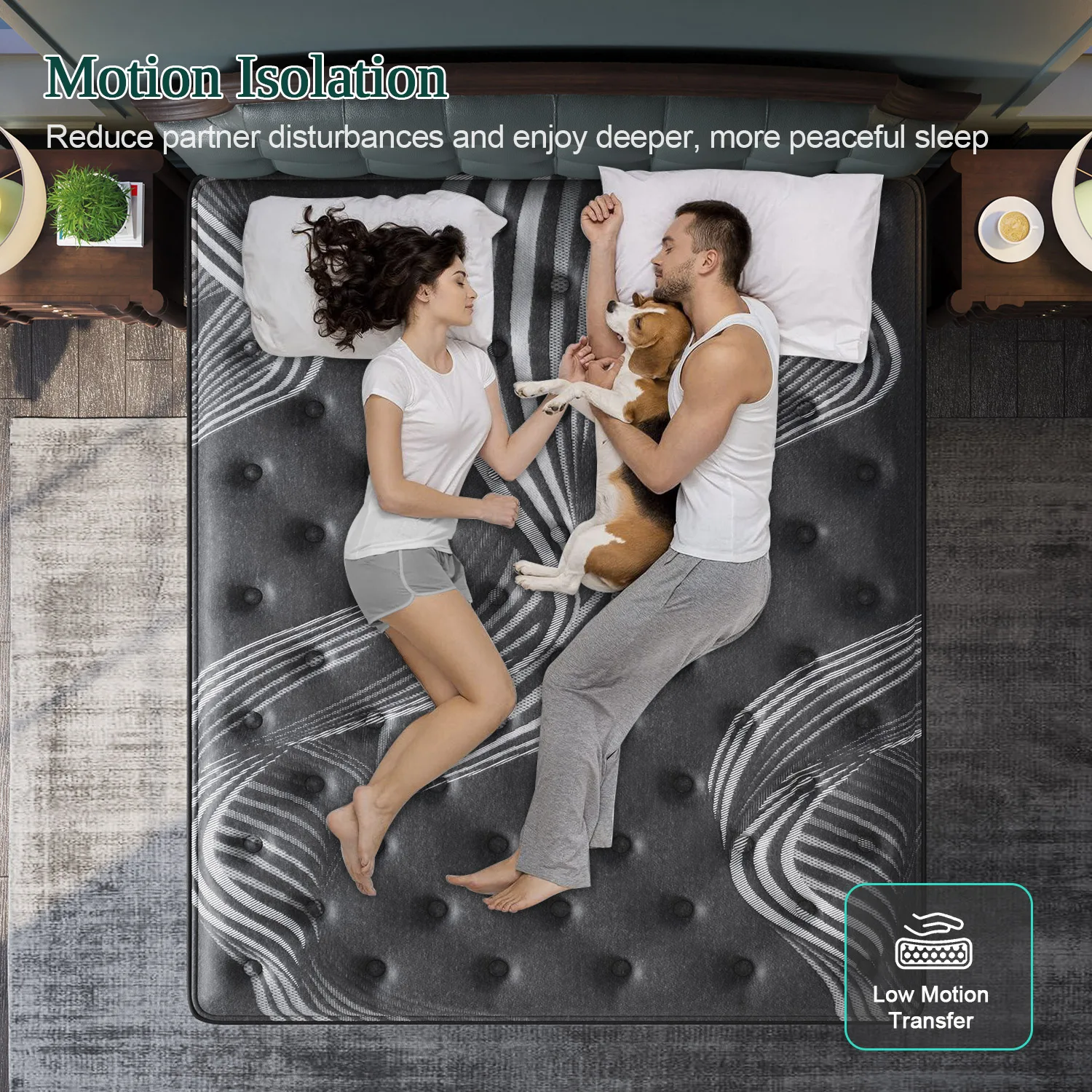 12"14" Gel Memory Foam Hybrid Pocket Spring Mattress Twin Full Queen King Bed Mattress In A Box, Medium Firm Motion Isolation