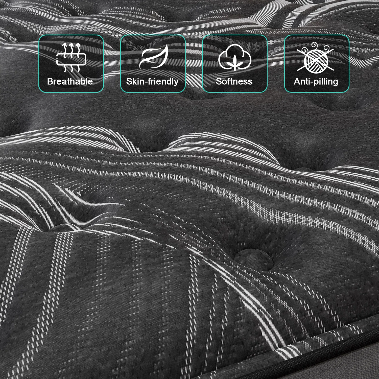 12"14" Gel Memory Foam Hybrid Pocket Spring Mattress Twin Full Queen King Bed Mattress In A Box, Medium Firm Motion Isolation