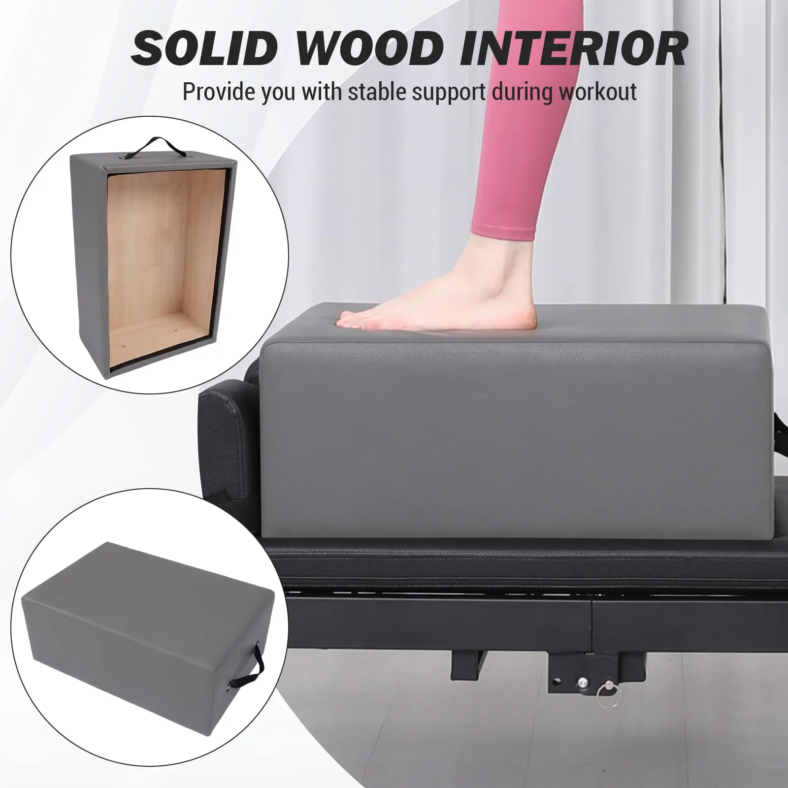 Portable Pilates Reformer Sitting Box,Pilates Sit Boxs for Home Workout, Pilates Exercise Accessories for Pilates Refomer/Board