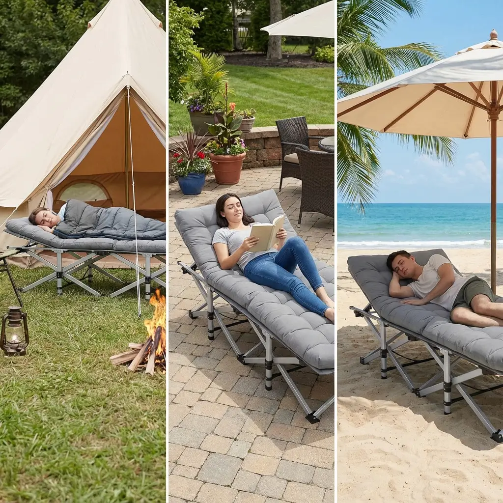 Aoran 560LBS Load-Bearing Outdoor Folding Chair, Non-Slip Foot Pads, Foldable Storage Bag Design Outdoor Furniture