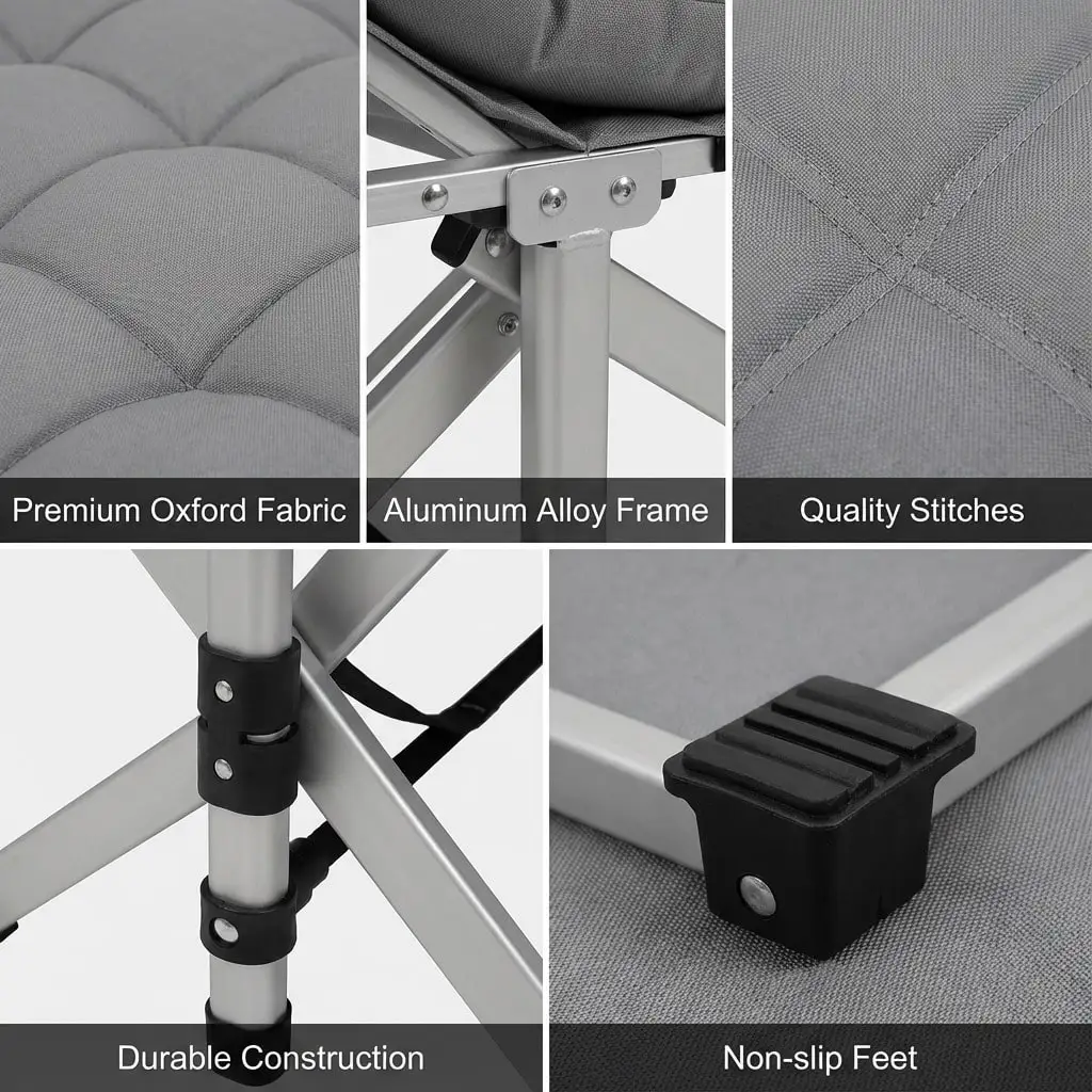 Aoran 560LBS Load-Bearing Outdoor Folding Chair, Non-Slip Foot Pads, Foldable Storage Bag Design Outdoor Furniture