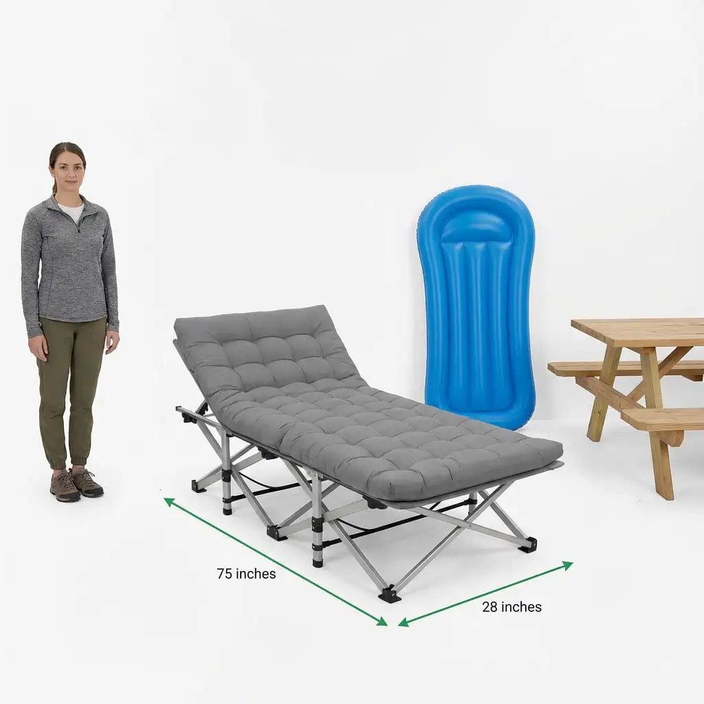 Aoran 560LBS Load-Bearing Outdoor Folding Chair, Non-Slip Foot Pads, Foldable Storage Bag Design Outdoor Furniture