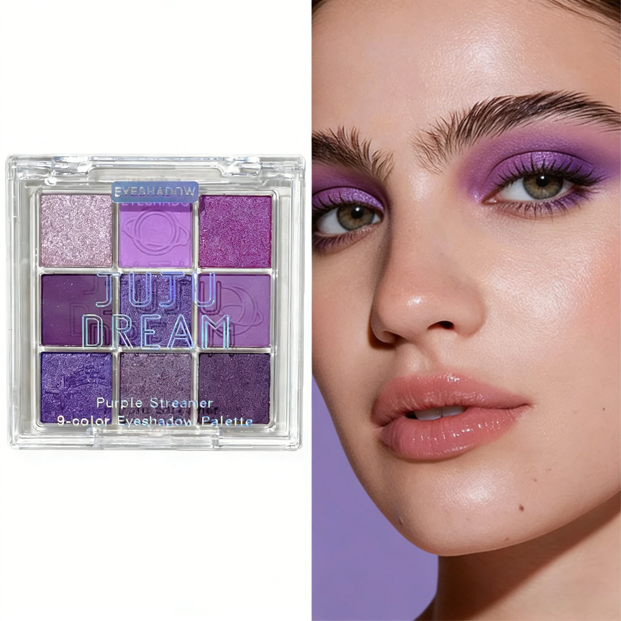 Dreamlike Nine-Color Purple Eyeshadow Palette Long-Lasting And Waterproof Matte And Shimmer Finishes Smokey Eye Makeup Palette