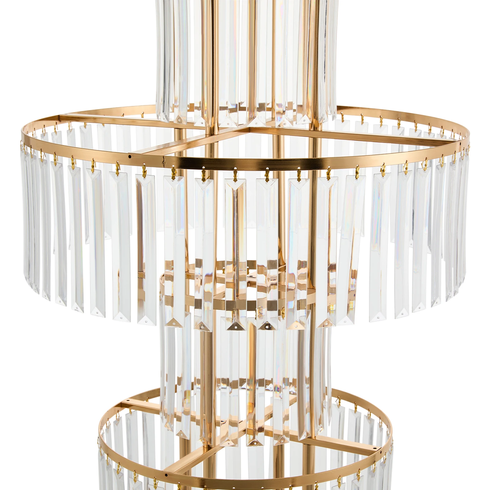 1/2Pcs 5-Tier Gold Acrylic Wedding Flower Stand 110cm Crystal Style Floor Standing Centerpiece for Wedding Party Event Decorate
