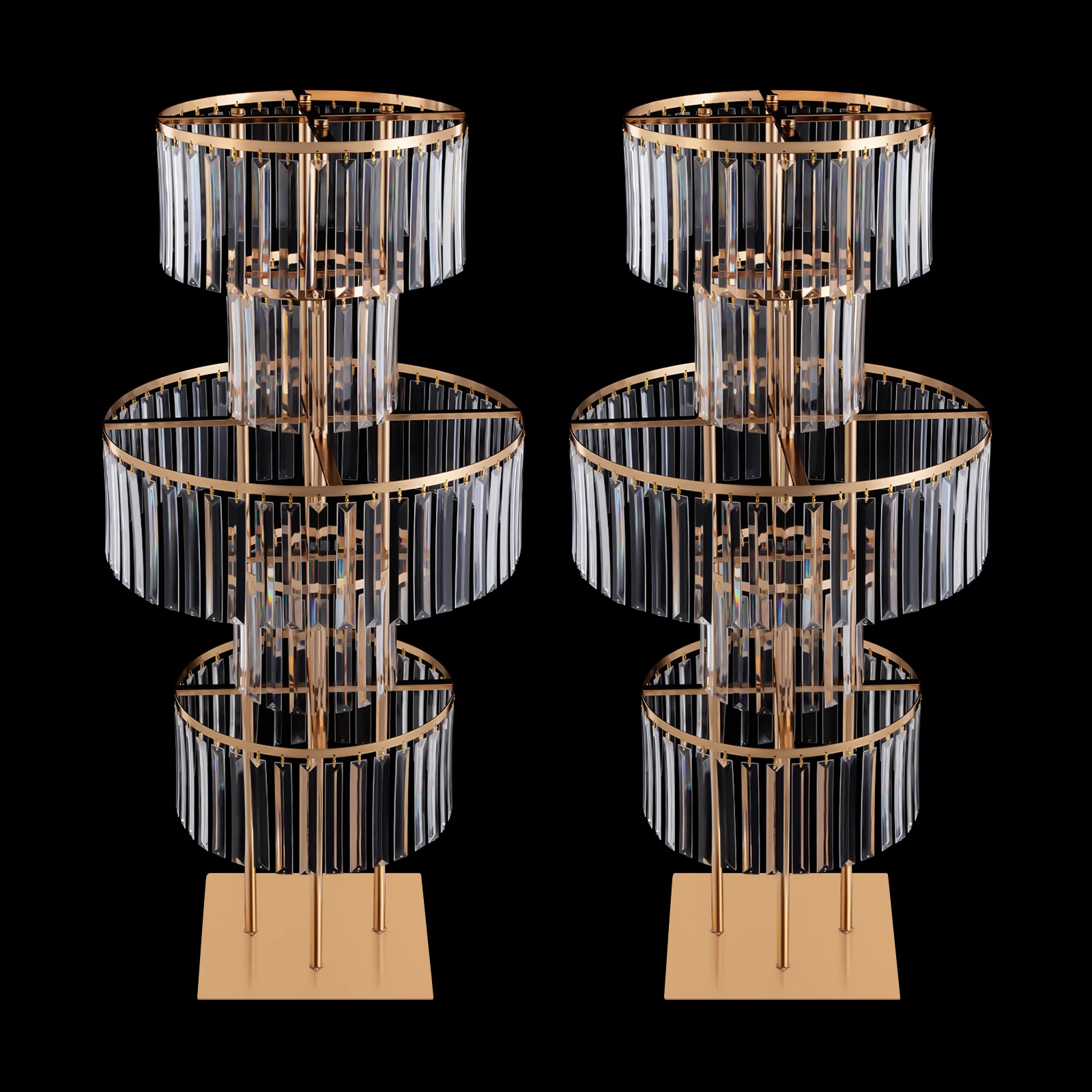 1/2Pcs 5-Tier Gold Acrylic Wedding Flower Stand 110cm Crystal Style Floor Standing Centerpiece for Wedding Party Event Decorate