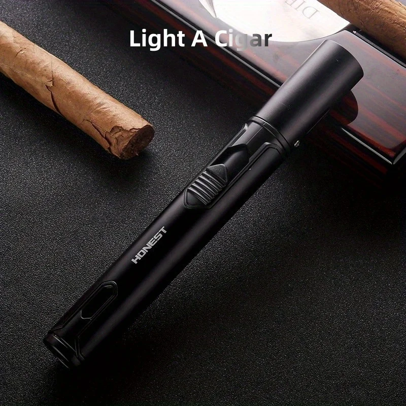 2PCS Butane Torch Lighters Windproof Long Jet Flame Refillable Pen Lighter Adjustable Flame for Candles Cooking BBQ Camping