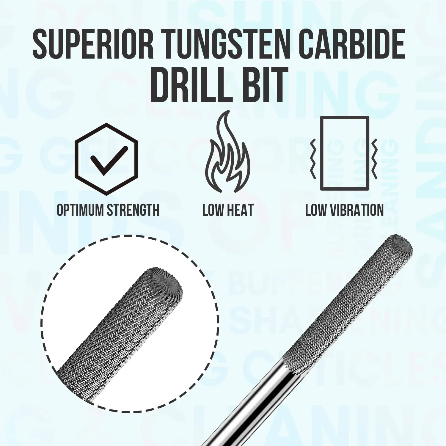 Makartt Cuticle Nail Drill Bit Safety Tungsten Carbide Needle Bit Under Nail Cleaner Dead Skin Remover 3/32'' for Electric Nail
