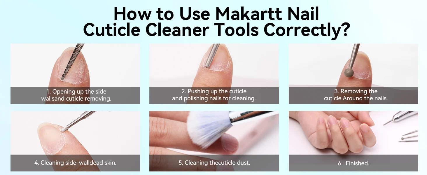 Makartt Cuticle Nail Drill Bit Safety Tungsten Carbide Needle Bit Under Nail Cleaner Dead Skin Remover 3/32'' for Electric Nail