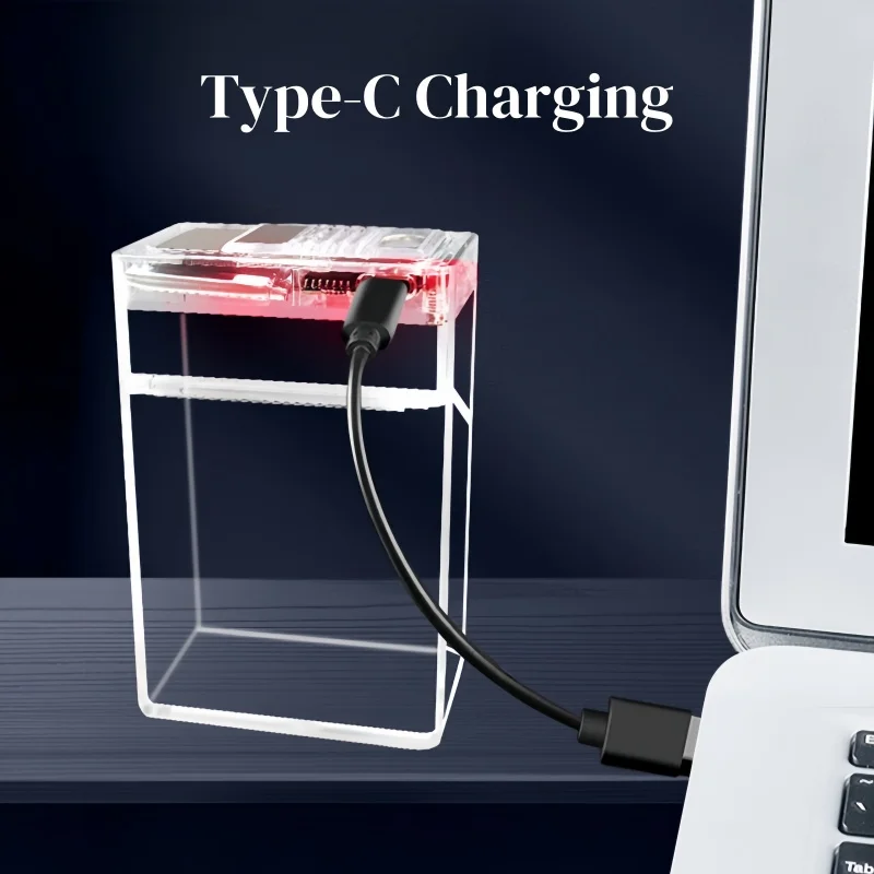 Transparent Cigarette Case with Lighter USB Rechargeable Windproof Cigarette Igniter Tungsten Coil Holder for 20 Cigarettes