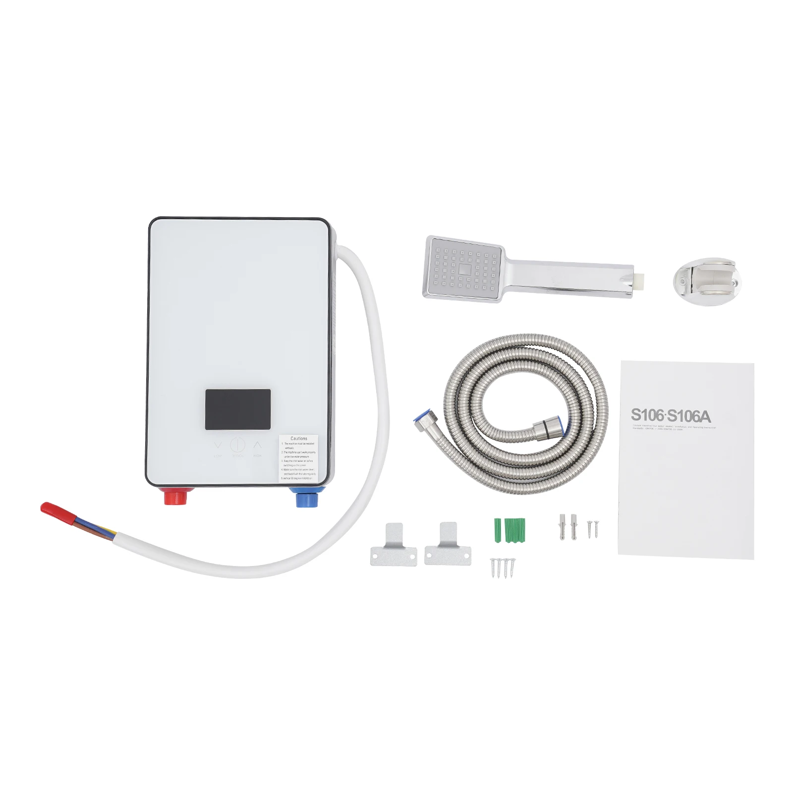 4500W Water Heater AC 110V Instant Electric Water Heater with Hand Shower LED Touch Screen Thermostat Instantaneous Water Heater