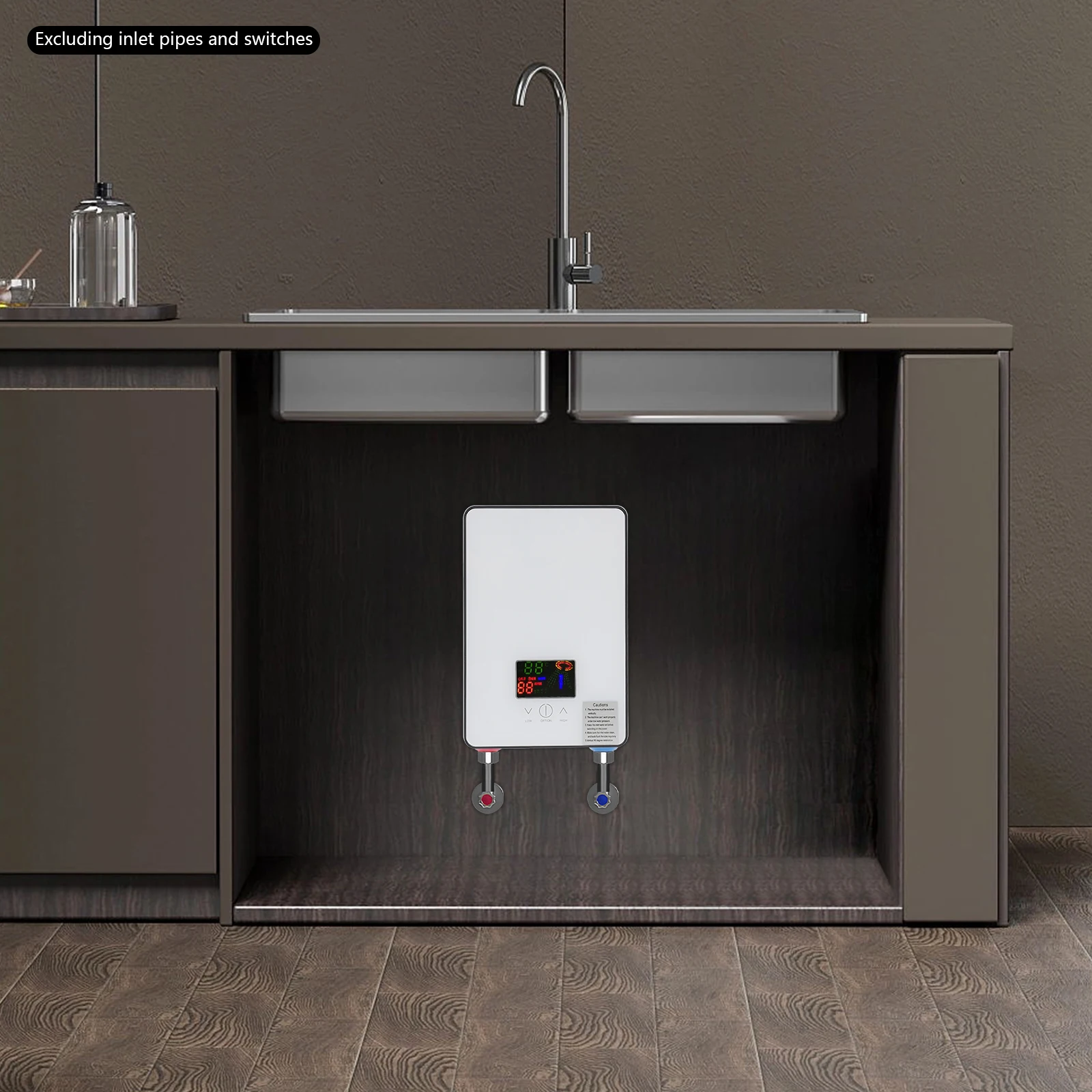 4500W Water Heater AC 110V Instant Electric Water Heater with Hand Shower LED Touch Screen Thermostat Instantaneous Water Heater