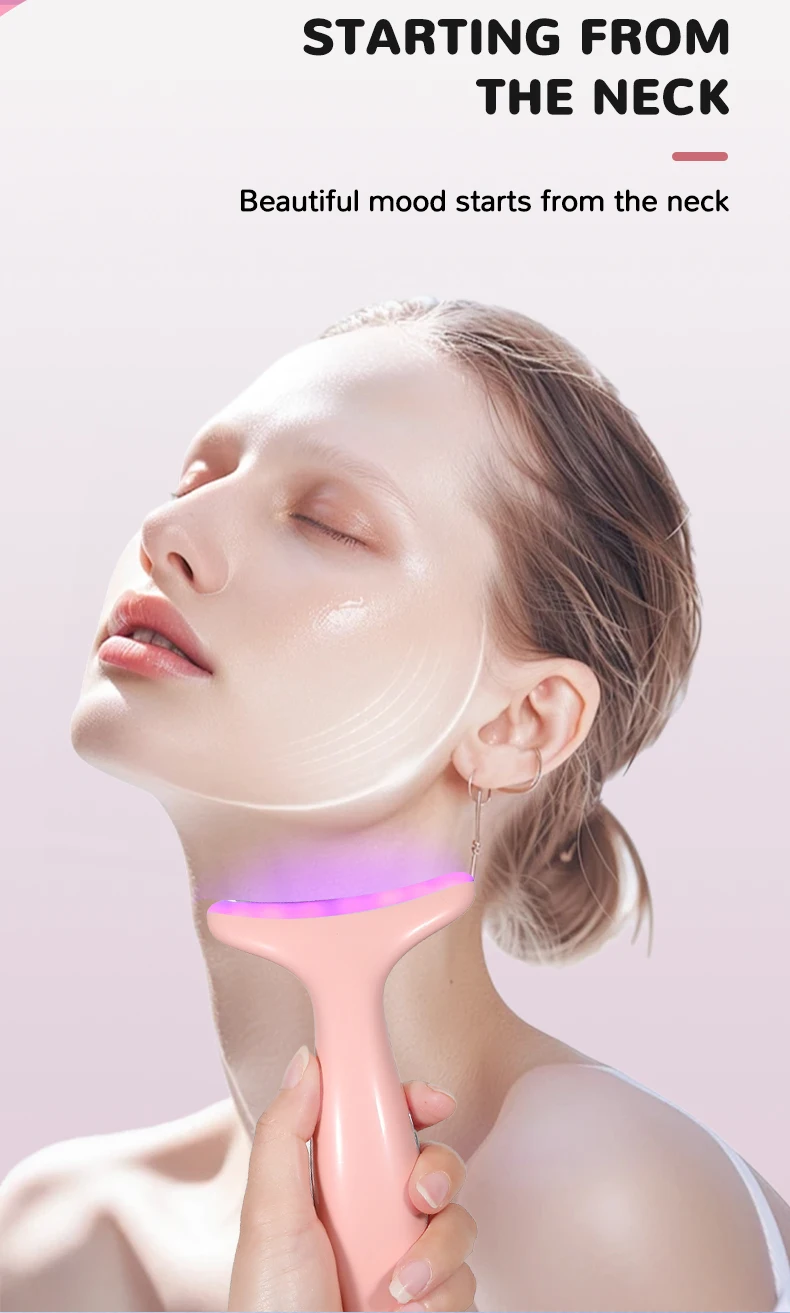 7Color Neck Face Massager Facial Massager Tool for Skin Care at HomeVibrating Face Massager with ThermalsGalvanic Machines Black