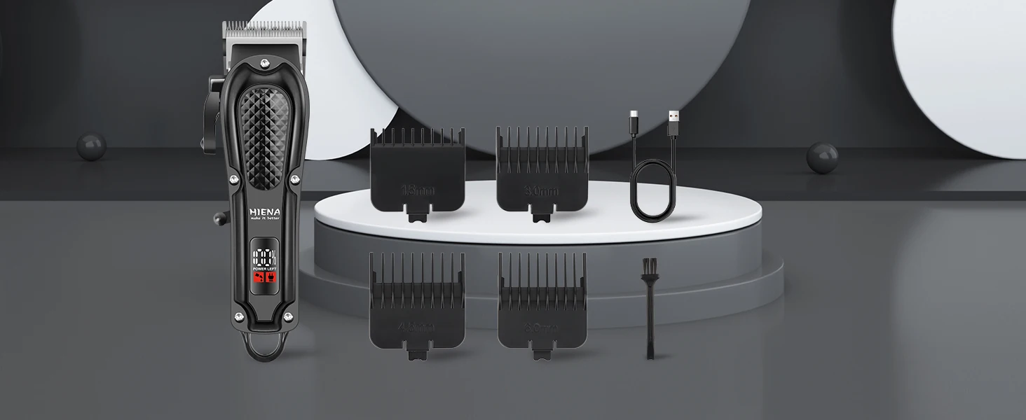 HIENA PRO Professional Hair Clipper Set Cordless Barber Kit and Hair Cutting Set Electric Foil Shavers and Beard Trimmers set