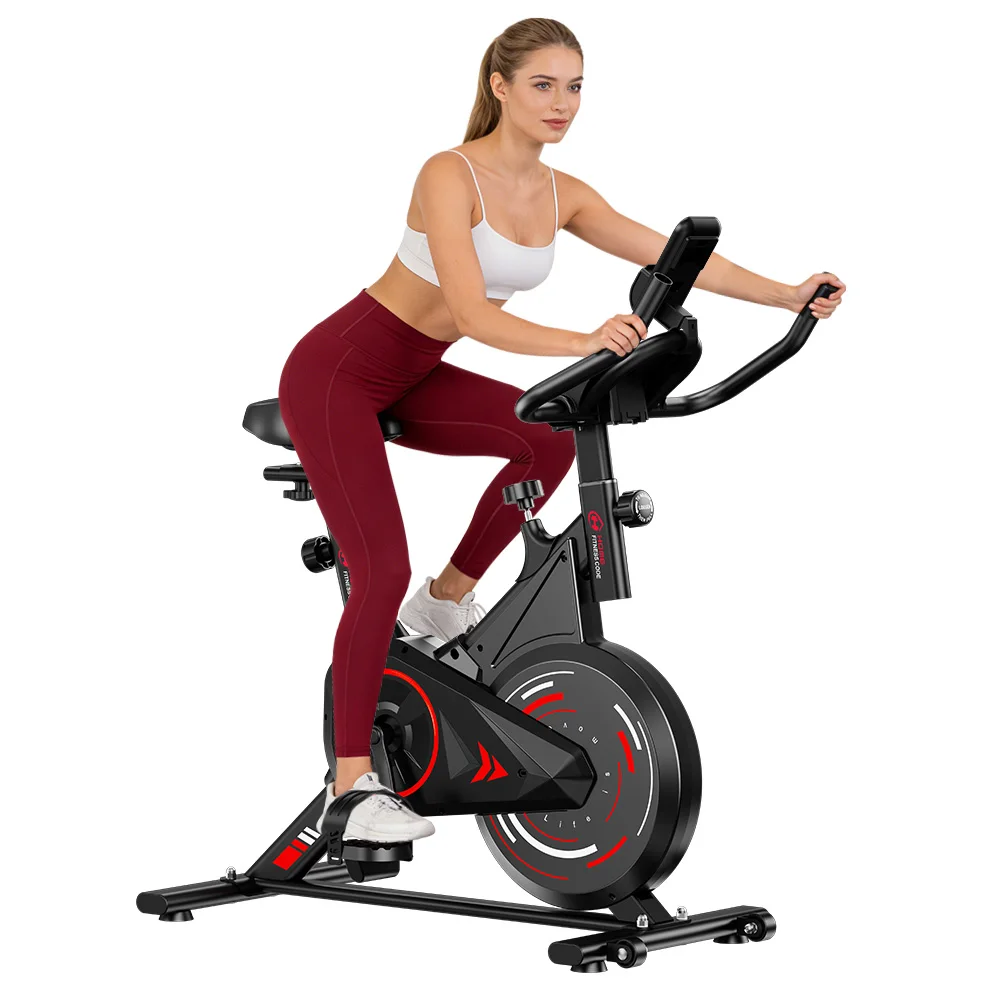 Exercise Bike Resistance Stationary Bicycle Low Noise, Heavy 6KG Flywheel and LCD Monitor 120kg for Home Indoor Bike