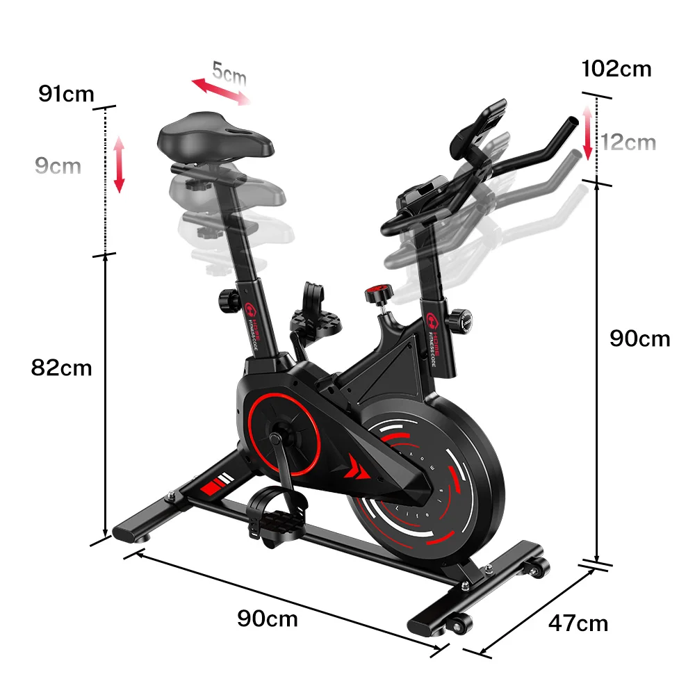 Exercise Bike Resistance Stationary Bicycle Low Noise, Heavy 6KG Flywheel and LCD Monitor 120kg for Home Indoor Bike