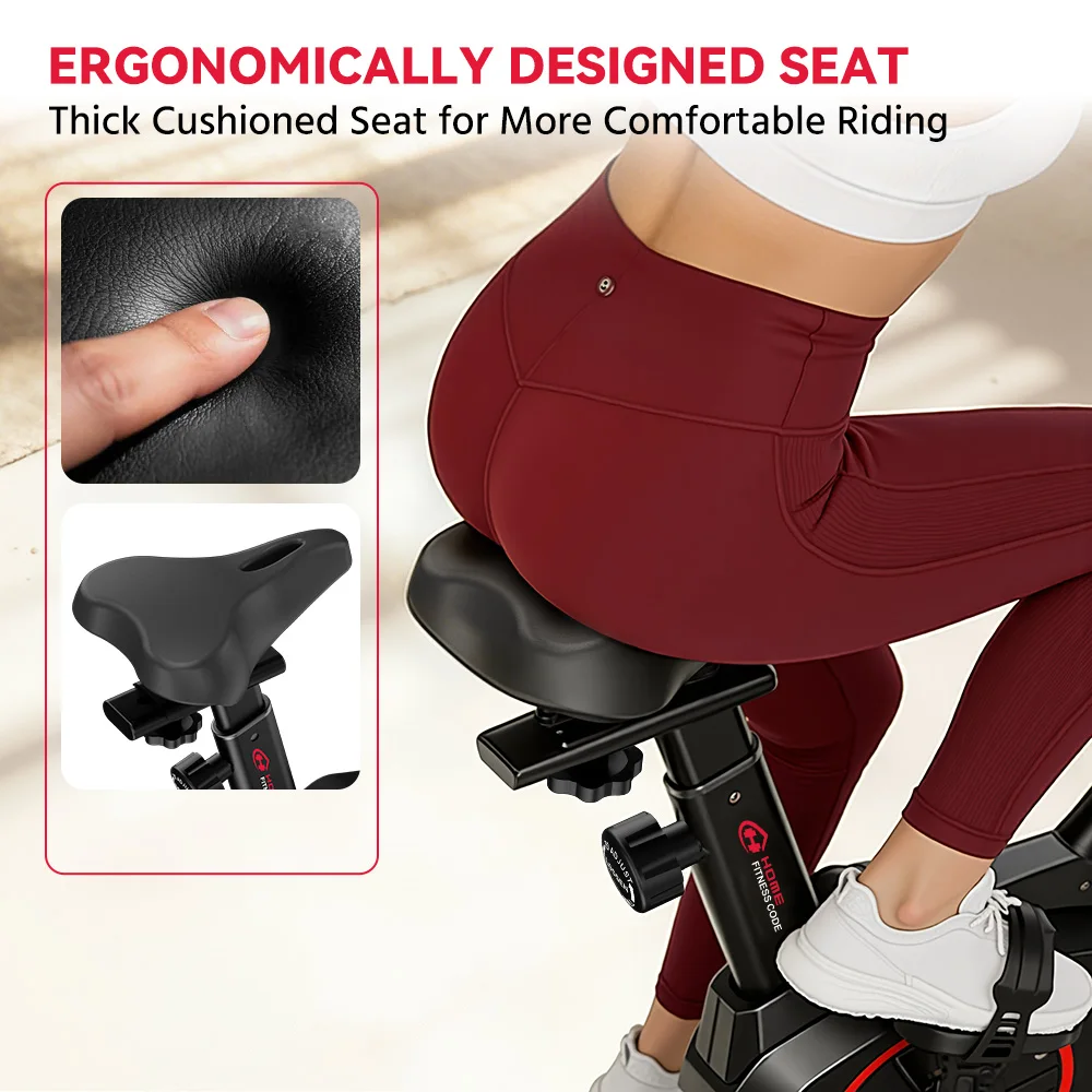 Exercise Bike Resistance Stationary Bicycle Low Noise, Heavy 6KG Flywheel and LCD Monitor 120kg for Home Indoor Bike