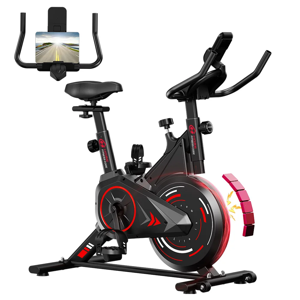 Exercise Bike Resistance Stationary Bicycle Low Noise, Heavy 6KG Flywheel and LCD Monitor 120kg for Home Indoor Bike