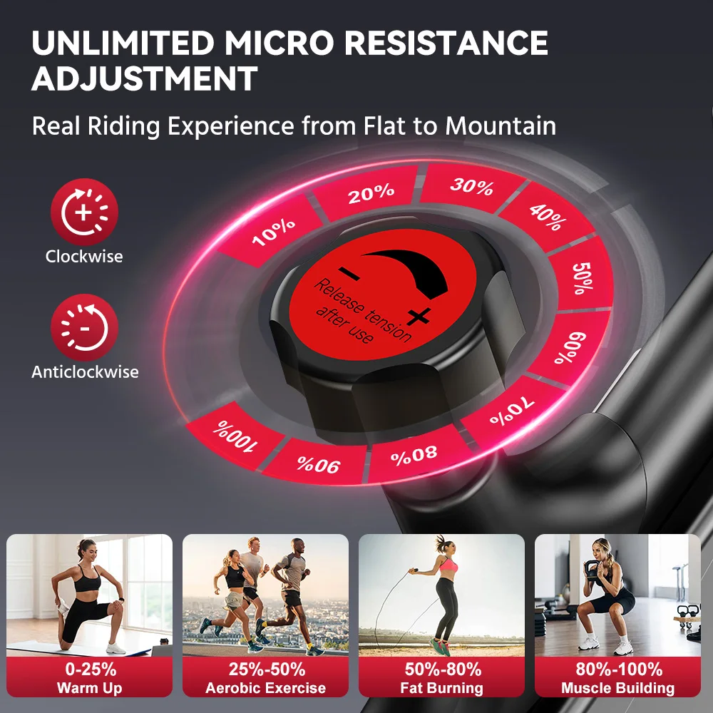 Exercise Bike Resistance Stationary Bicycle Low Noise, Heavy 6KG Flywheel and LCD Monitor 120kg for Home Indoor Bike
