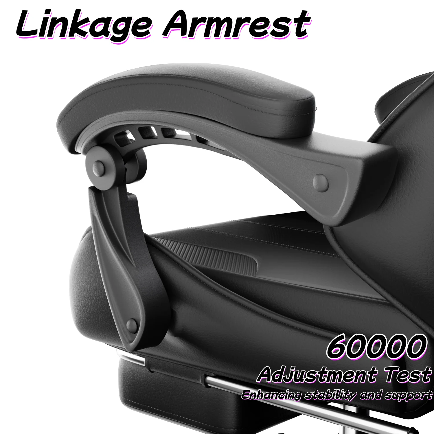 FRODROVIA Gaming Chair with Linkage Armrest, Ergonomic High Back PU Leather Computer Chair, Adjustable Reclining Video Game Chair with Retractable Footrest, Headrest & Lumbar Support, 300LBS Capacity for Home Office, for Teens & Adults, Multiple Colors