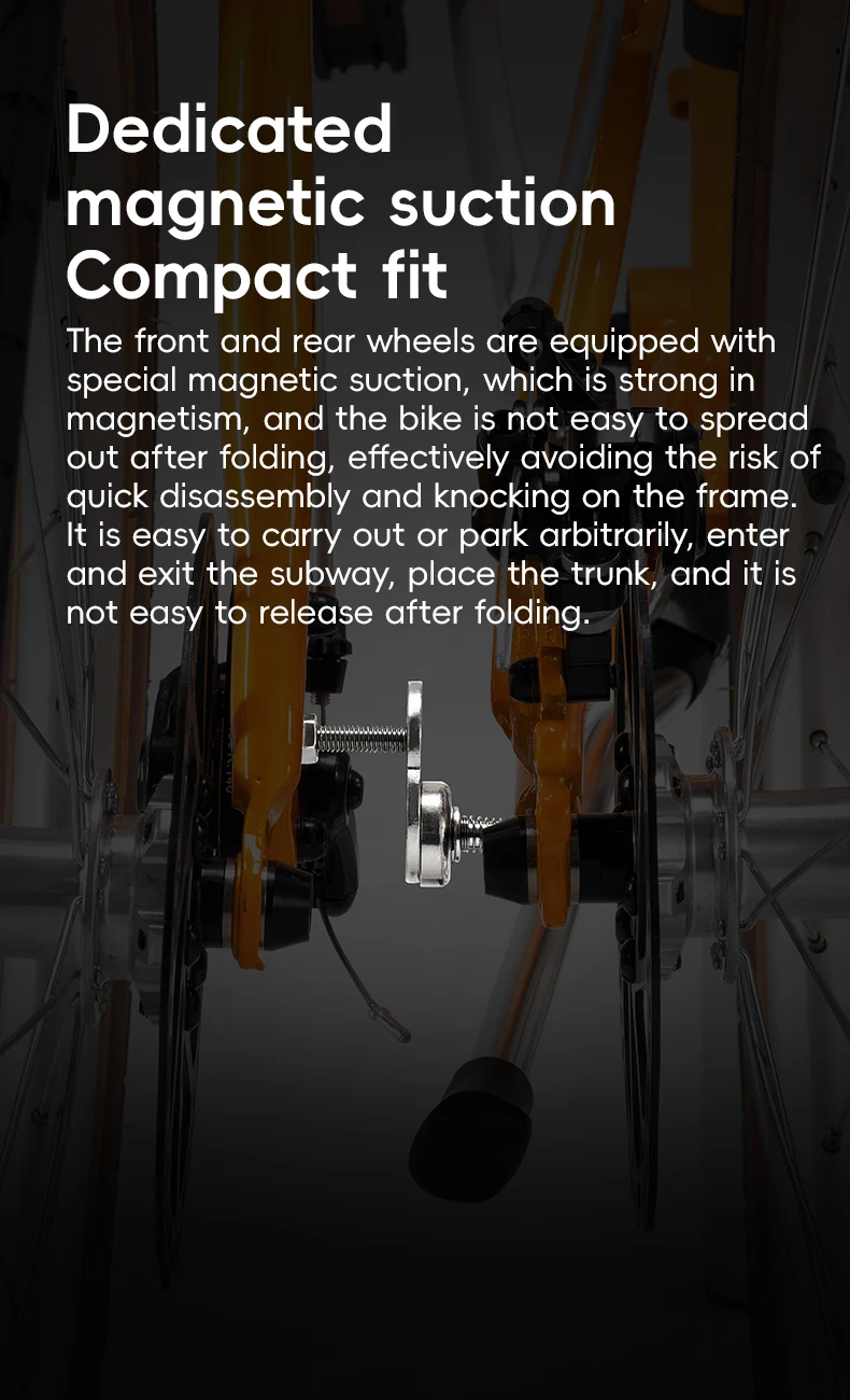 ROCKBROS 20 Inches Folding Bike Lightweight High Strength Steel Frame 8-Speed Shifter Disc Brake Portable Daily Commute Bicycle