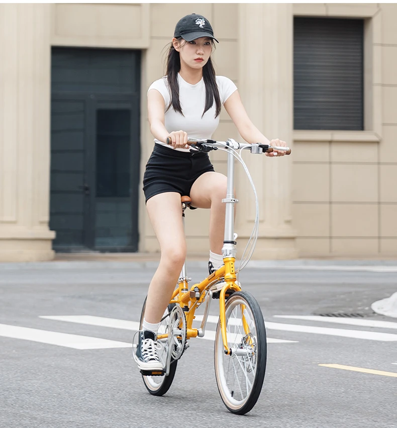 ROCKBROS 20 Inches Folding Bike Lightweight High Strength Steel Frame 8-Speed Shifter Disc Brake Portable Daily Commute Bicycle