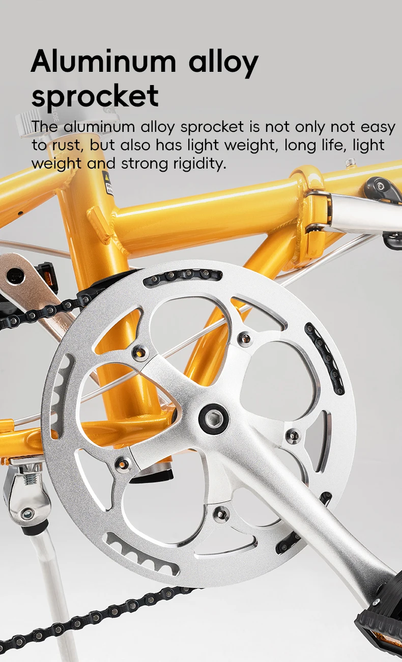 ROCKBROS 20 Inches Folding Bike Lightweight High Strength Steel Frame 8-Speed Shifter Disc Brake Portable Daily Commute Bicycle