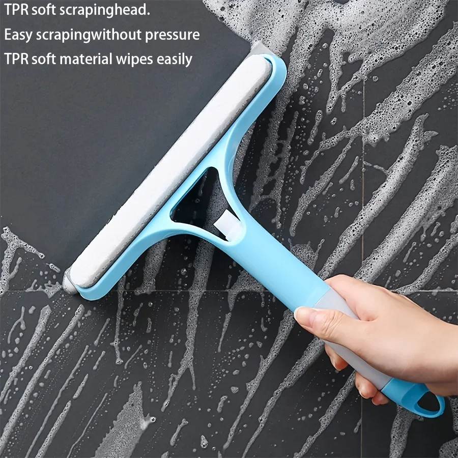 3-in-1 Glass Cleaning Tool for Home Bathroom Mirror and Windows, Water Wiper Squeegee for Shower and Glass Surfaces