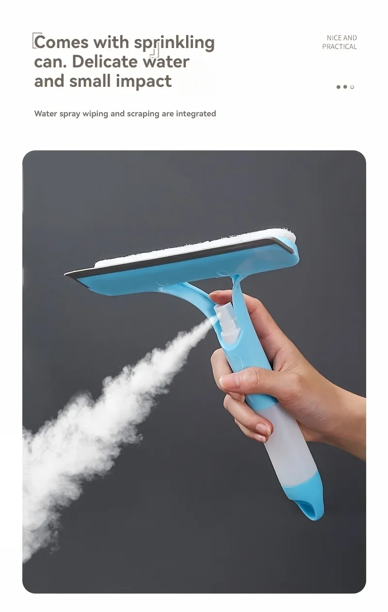 3-in-1 Glass Cleaning Tool for Home Bathroom Mirror and Windows, Water Wiper Squeegee for Shower and Glass Surfaces