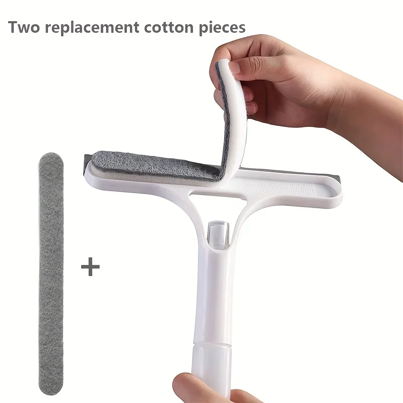 3-in-1 Glass Cleaning Tool for Home Bathroom Mirror and Windows, Water Wiper Squeegee for Shower and Glass Surfaces