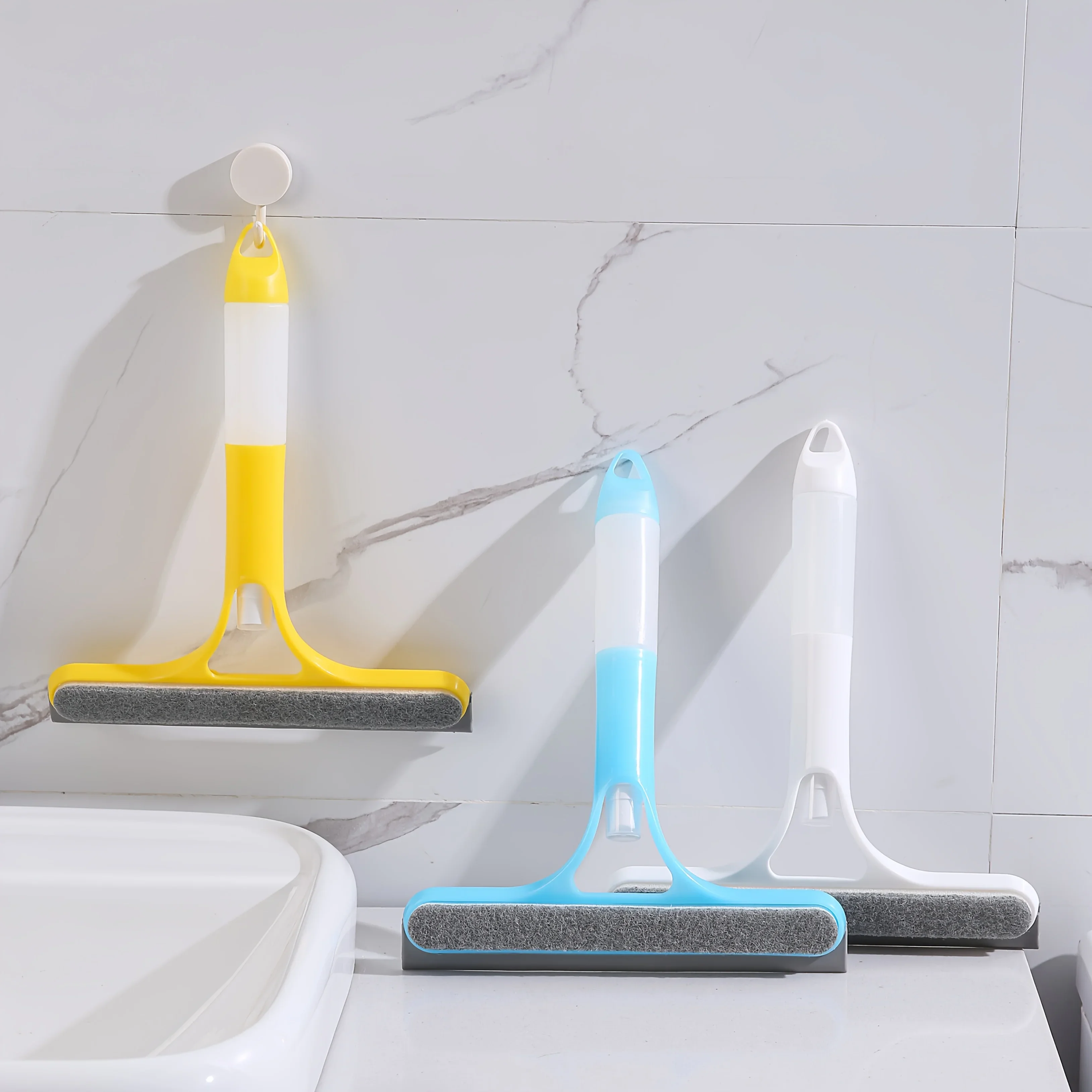 3-in-1 Glass Cleaning Tool for Home Bathroom Mirror and Windows, Water Wiper Squeegee for Shower and Glass Surfaces