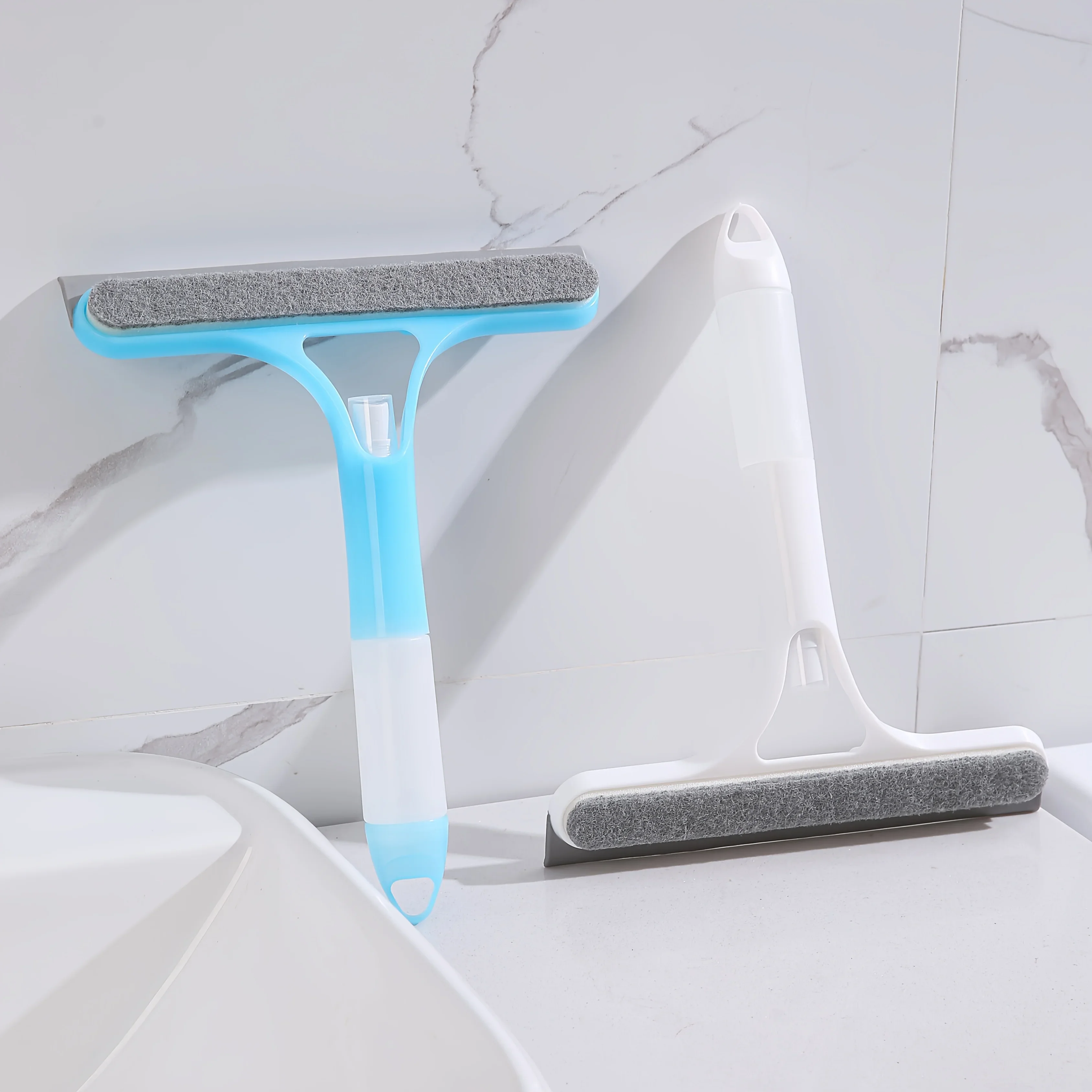 3-in-1 Glass Cleaning Tool for Home Bathroom Mirror and Windows, Water Wiper Squeegee for Shower and Glass Surfaces