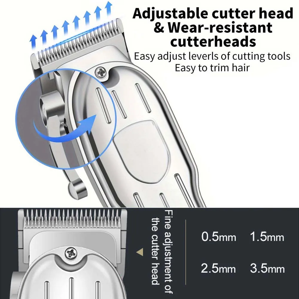 Professional 2-in-1 Gold Hair Clipper & Trimmer Set with LCD Display, USB Rechargeable T-Blade Hair Trimme for Men’s Haircut & Beard Styling
