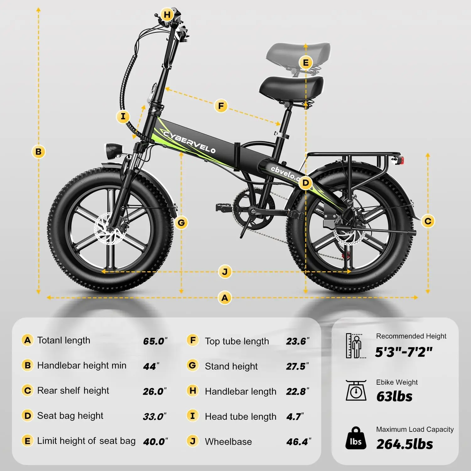 Cybervelo 1000W Peak Electric Bike for Adults Foldable 28+MPH 80Miles Removable Battery Fat Tire Off-road E-bike EK4 EK5 Mars700