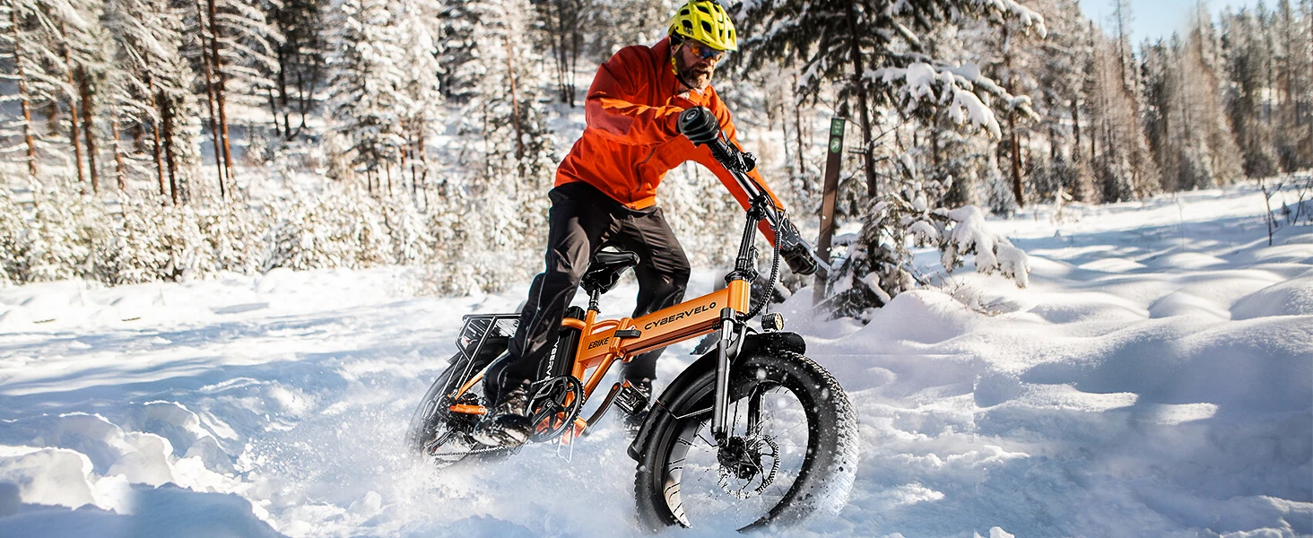 Cybervelo 1000W Peak Electric Bike for Adults Foldable 28+MPH 80Miles Removable Battery Fat Tire Off-road E-bike EK4 EK5 Mars700
