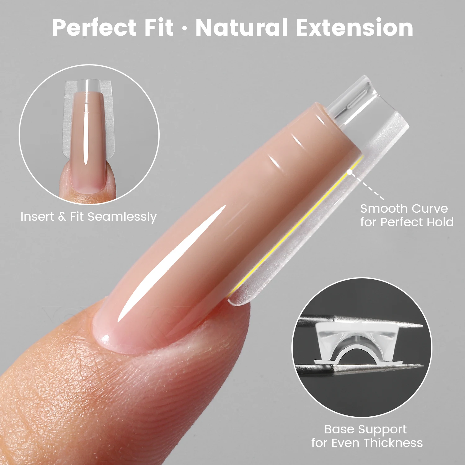NEW YOKEFELLOW & MR NAIL Sandwich Nail Form 240pcs 15size Square Nail Extensions Top & Bottom Form Set for Quick Nail Extensions
