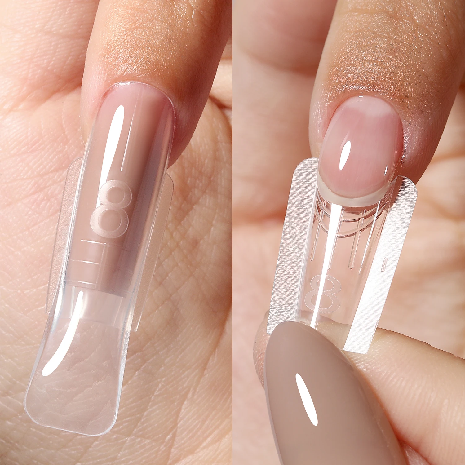 NEW YOKEFELLOW & MR NAIL Sandwich Nail Form 240pcs 15size Square Nail Extensions Top & Bottom Form Set for Quick Nail Extensions