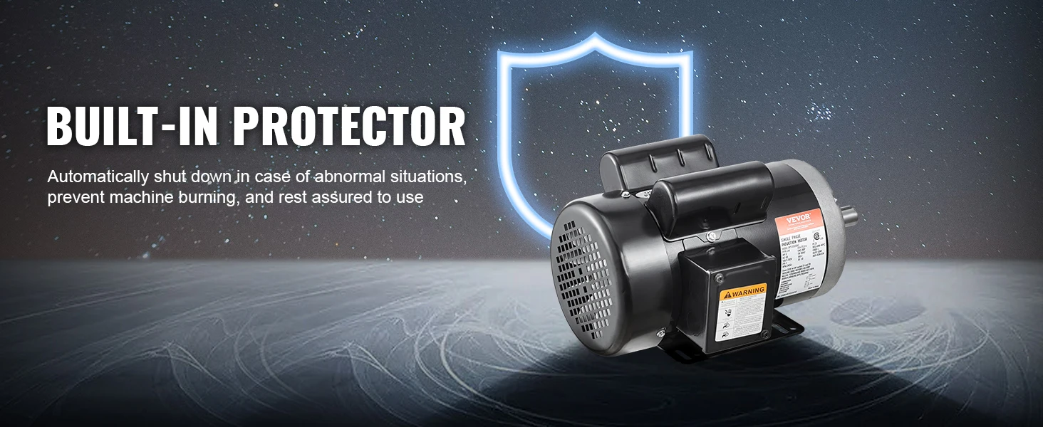 SucceBuy 5HP Air Compressor Motor 230V Electric Motor 3450RPM 56Hz Frame 7/8" Keyed Shaft 2.25" Shaft Length for Compressors
