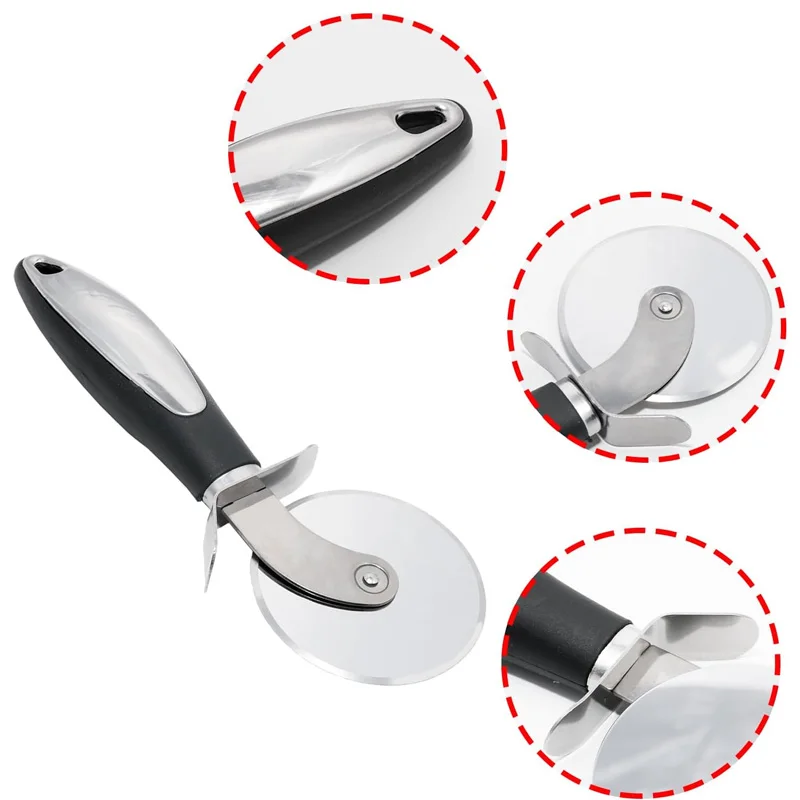 Pizza Slicer with Safety Guard,7.9 Inch Professional Tool,Extra Large 4 Inch Rolling Blade for Easy,Safe Cutting,Dishwasher Safe
