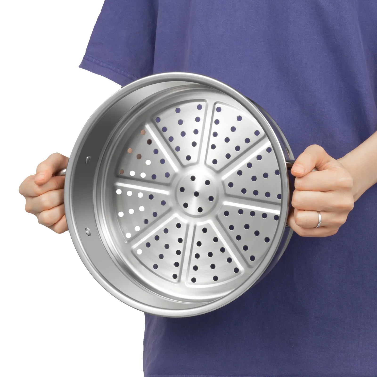 5-Layer Steamer 26cm/28cm/30cm Steam Cooker 304 Food-Grade Stainless Steel 4 Steaming Grids and 1 Cooking Pot W/ Glass Lid