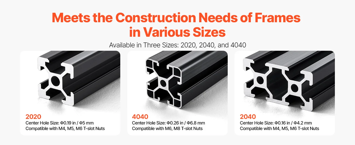 SucceBuy Linear Rail 4-5 PCS 1000mm/1200mm/1500mm/2000mm T Slot 2040 Aluminum Extrusion Profile for 3D Printer, CNC Machine DIY