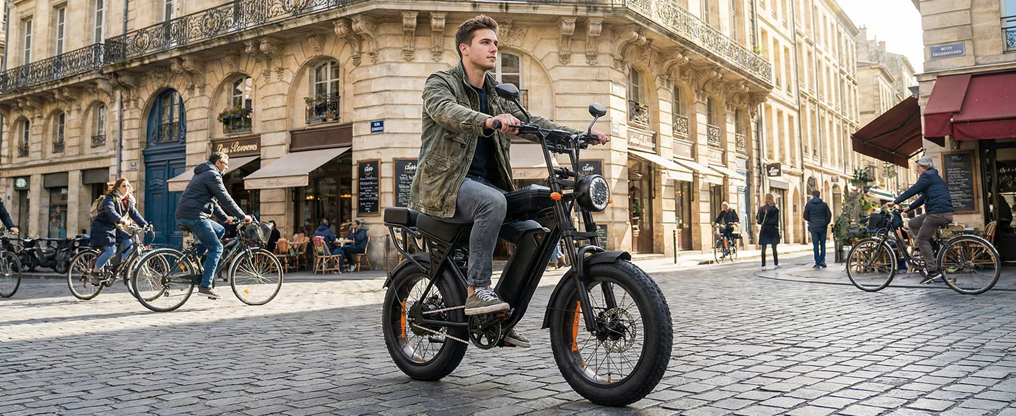 X5 E Bike 1500W Peak Power 48V15AH Removable Battery Electric Bike Dual Disc Brake 20-Inch All-terrain Fat Tire Electric Bicycle
