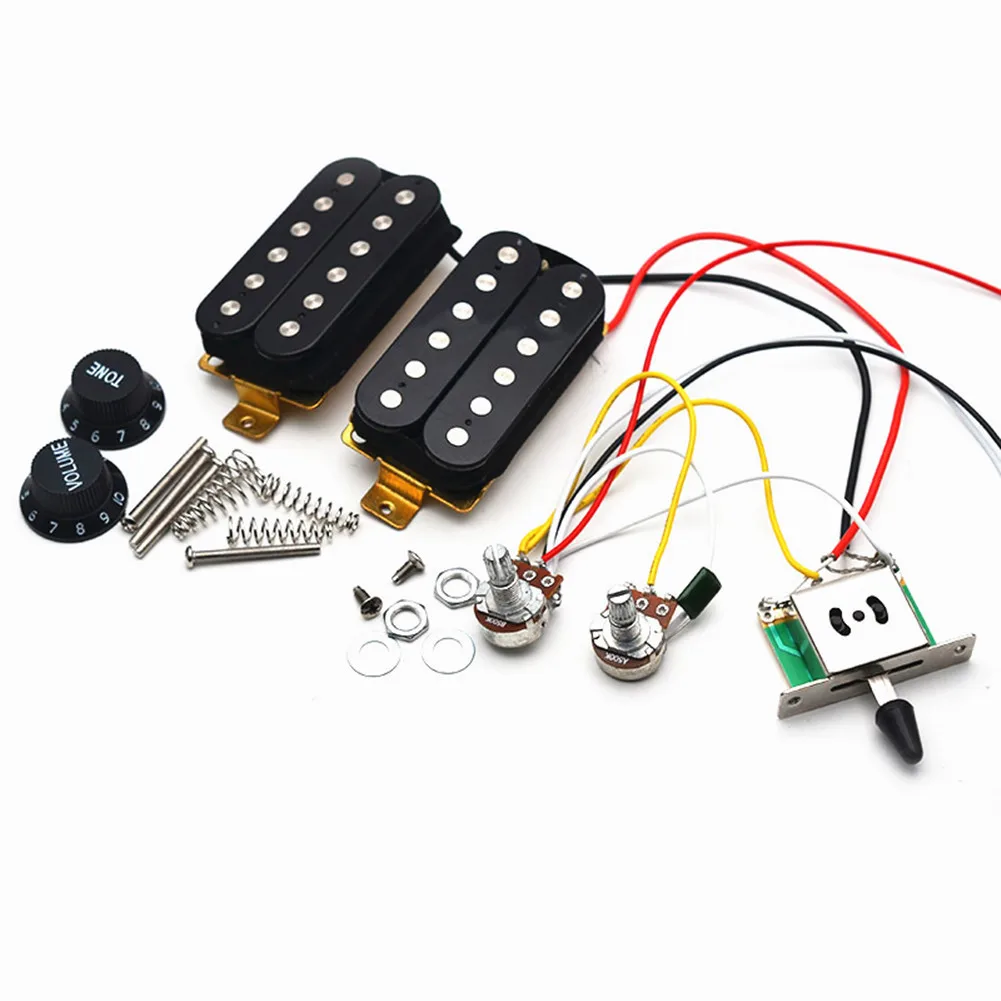Guitar Humbucker Pickups with 3 Way Guitar Switch Potentiometer 1T1V Wiring Harness Prewired Electric Guitar Pickup