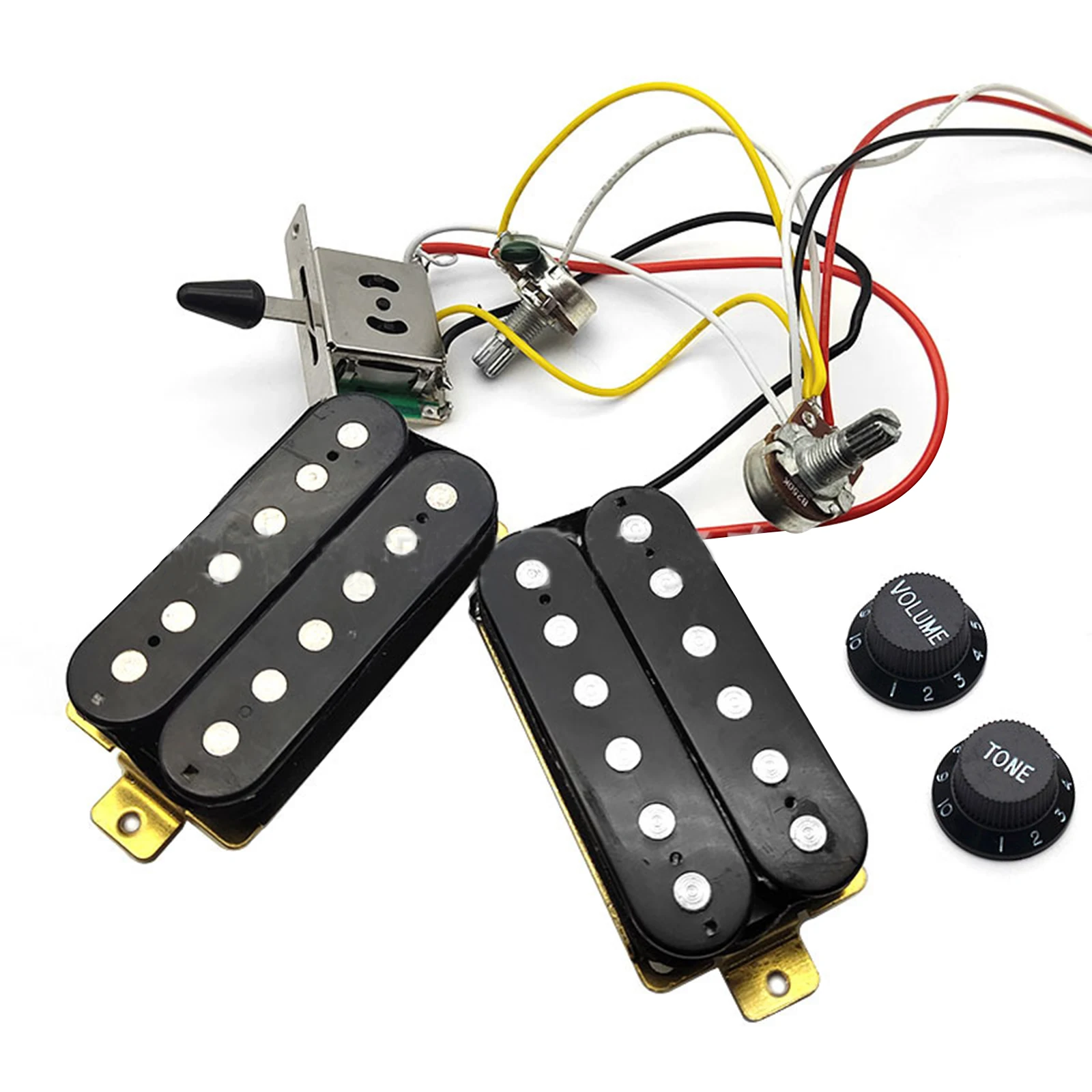 Guitar Humbucker Pickups with 3 Way Guitar Switch Potentiometer 1T1V Wiring Harness Prewired Electric Guitar Pickup