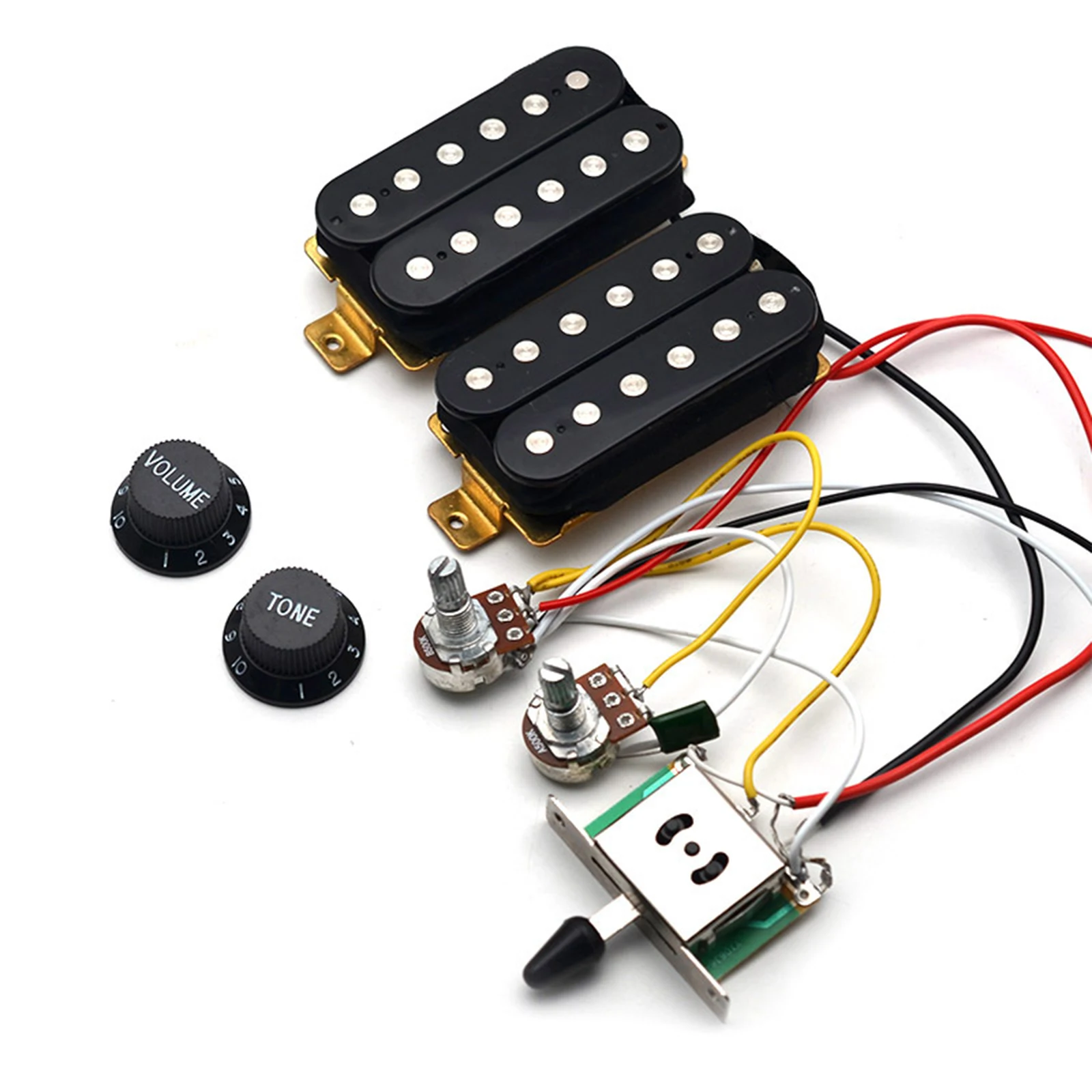 Guitar Humbucker Pickups with 3 Way Guitar Switch Potentiometer 1T1V Wiring Harness Prewired Electric Guitar Pickup