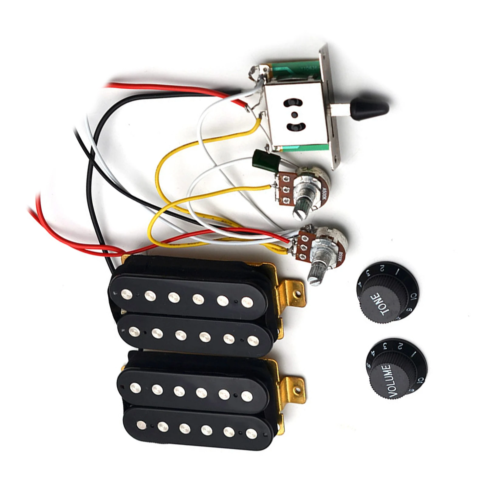 Guitar Humbucker Pickups with 3 Way Guitar Switch Potentiometer 1T1V Wiring Harness Prewired Electric Guitar Pickup