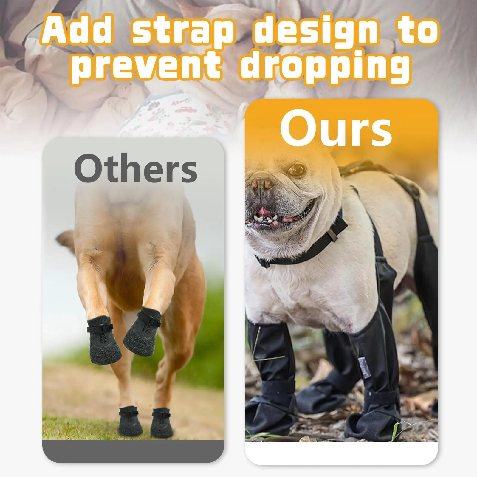 Waterproof Adjustable Dog Boots for Outdoor Walking -Waterproof Dog Paw Boot Walking Dog Shoes For Rainy