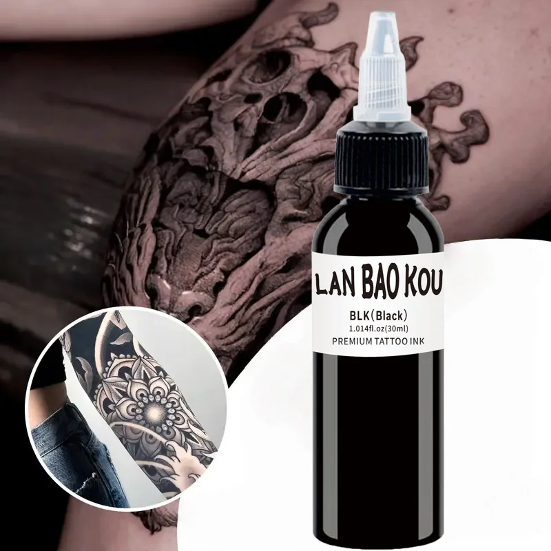 2pcs 30ml Black Tattoo Ink Pigment with BodyArt Tattoo Kits Professional Beauty Paints Makeup Tattoo Supplies Semi-permanent