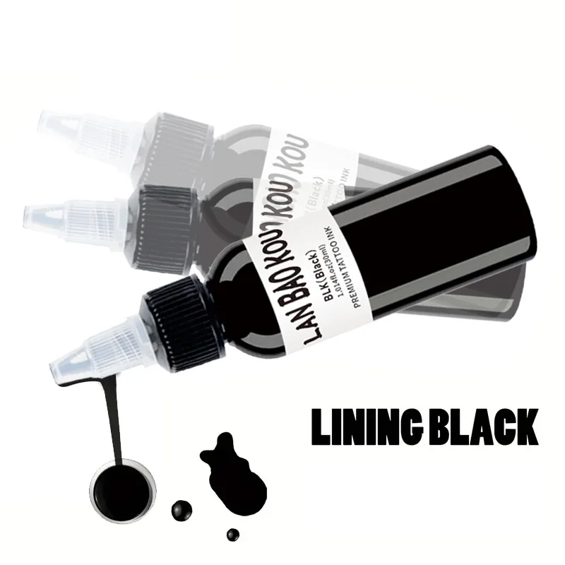 2pcs 30ml Black Tattoo Ink Pigment with BodyArt Tattoo Kits Professional Beauty Paints Makeup Tattoo Supplies Semi-permanent