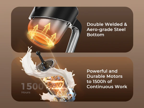 Electric Milk Frother Automatic Rotary Foamer for Coffee Cappuccino Latte Hot and Cold Foam Maker Split Type Milk Foamer